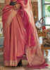 Shades Of Pink Woven Satin Tissue Silk Saree