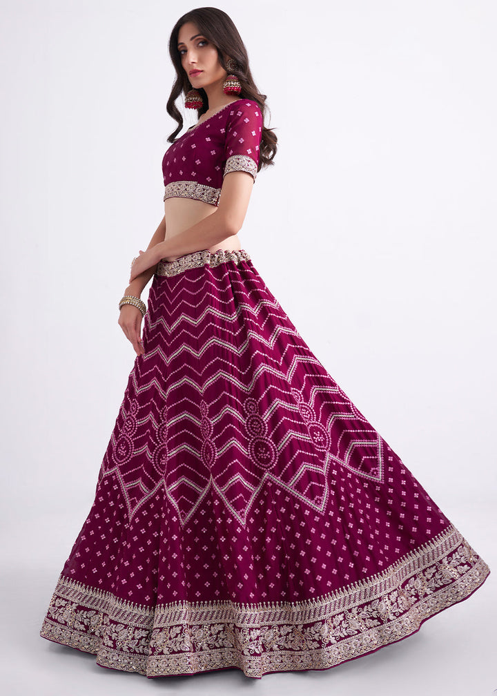 Jam Purple Georgette Lehenga Choli