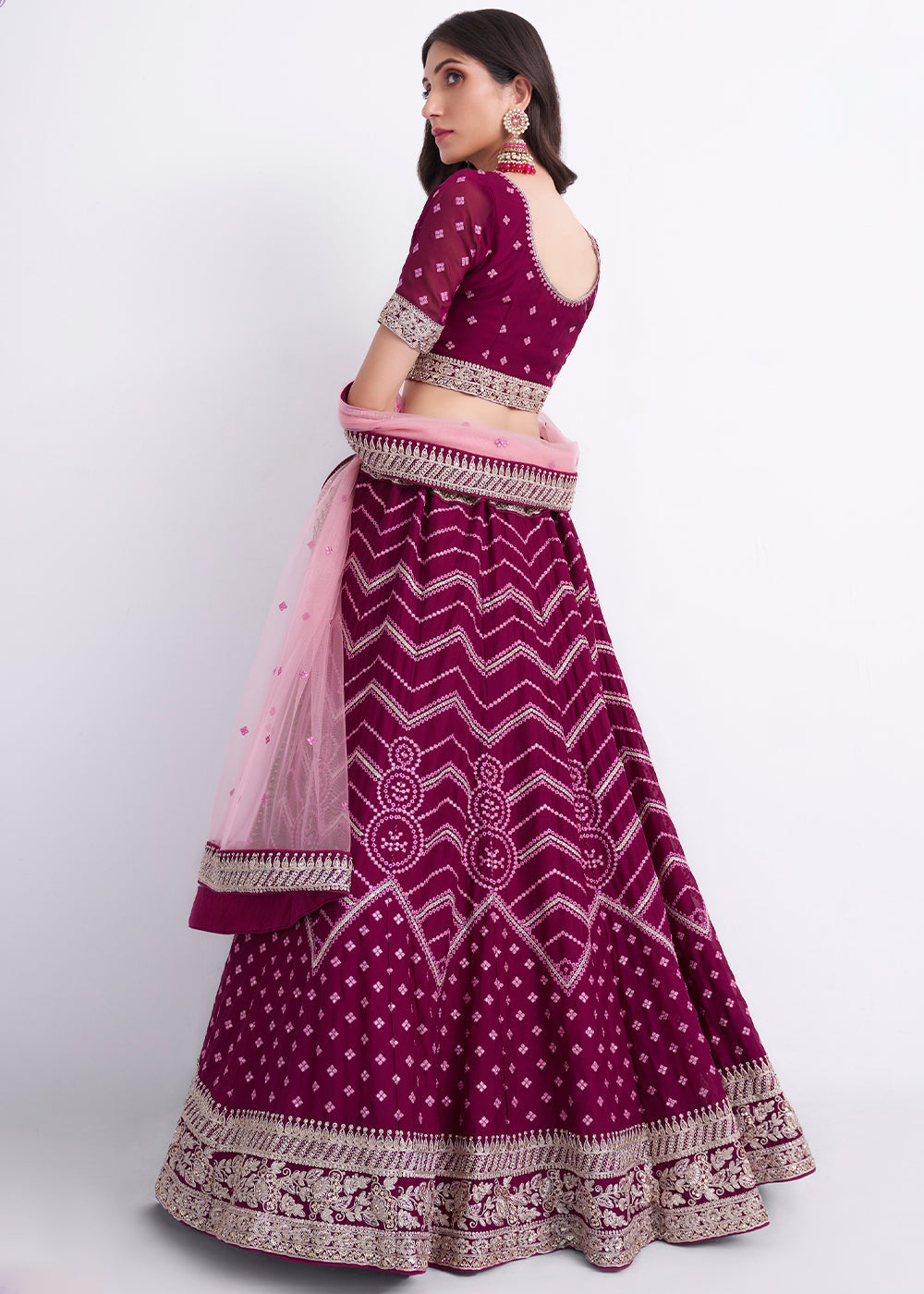 Jam Purple Georgette Lehenga Choli