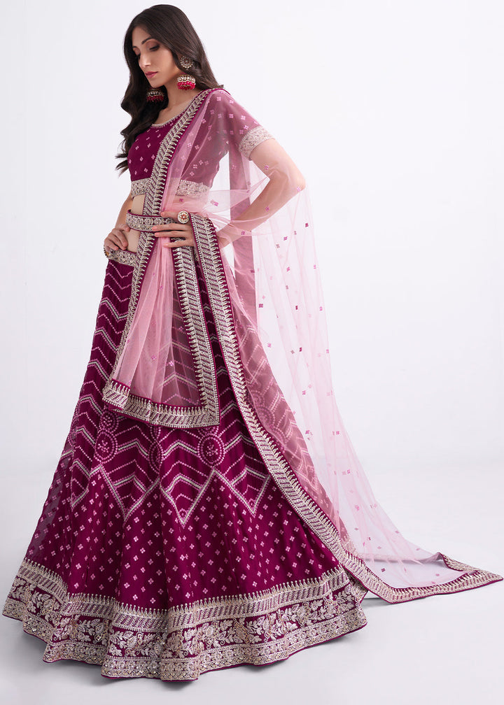 Jam Purple Georgette Lehenga Choli