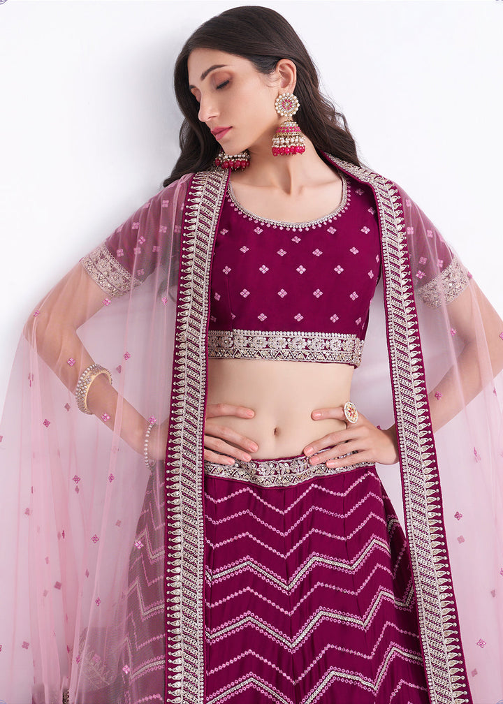 Jam Purple Georgette Lehenga Choli