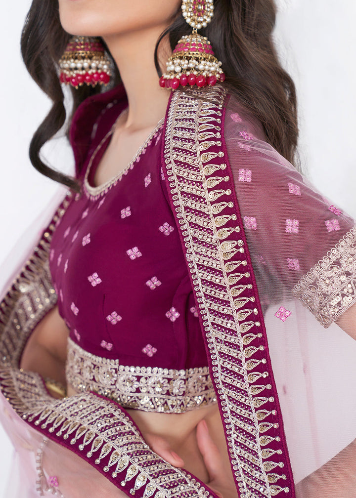 Jam Purple Georgette Lehenga Choli