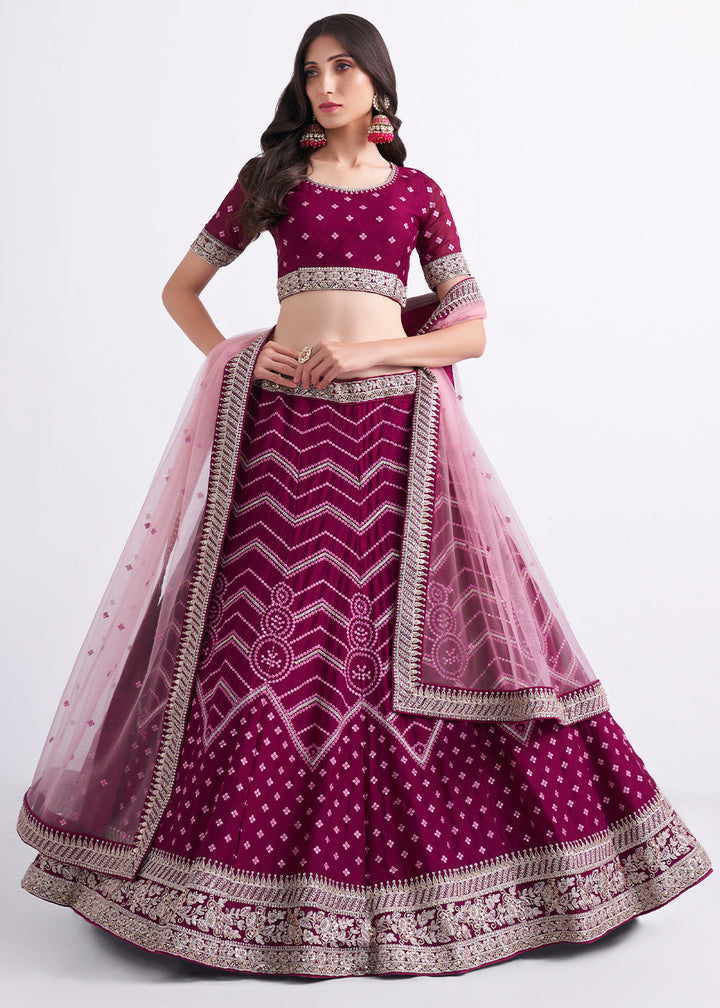 Jam Purple Georgette Lehenga Choli