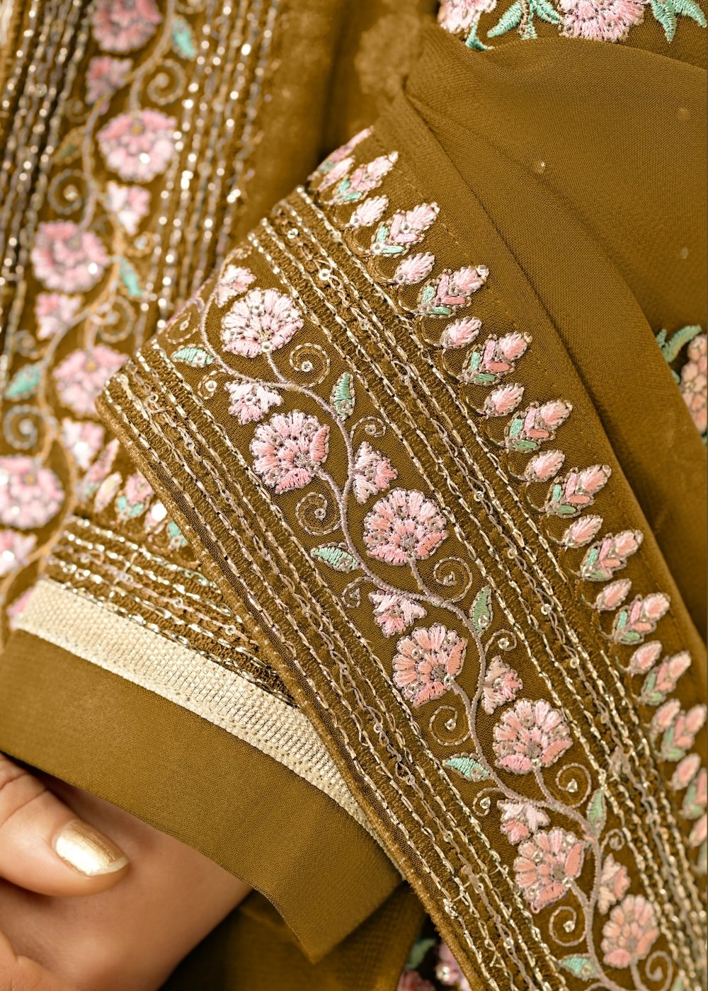 Mustard Yellow Georgette Palazzo Suit