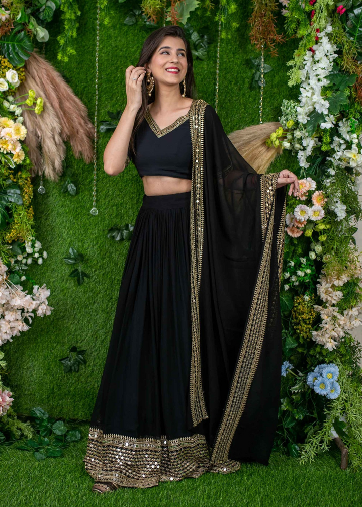 Black Georgette Lehenga Choli