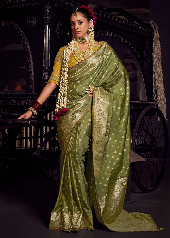 Green Viscose Tissue Silk Saree