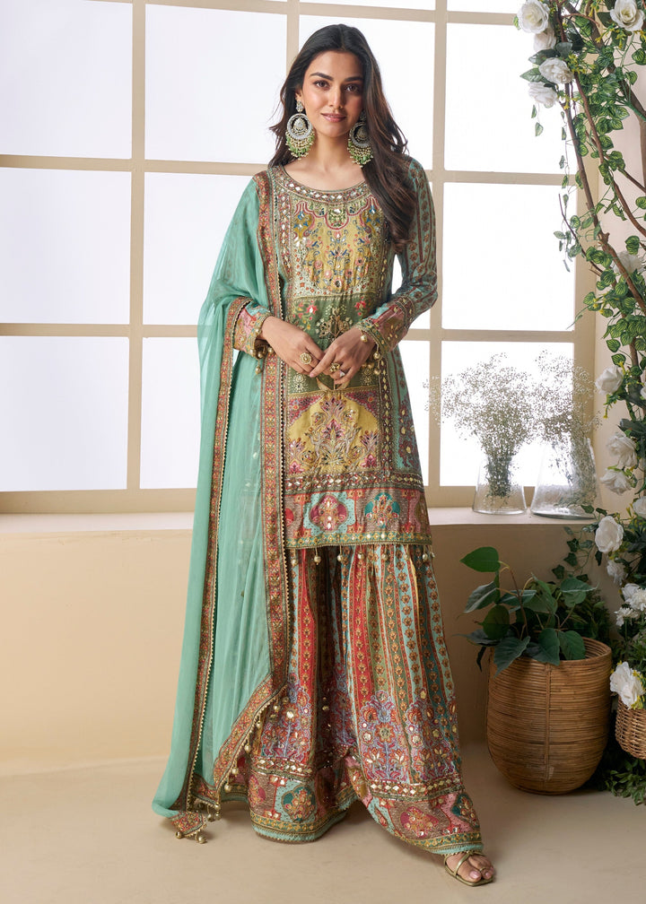 Pistachio Green Viscose Crepe Silk Salwar Suit : Top Pick