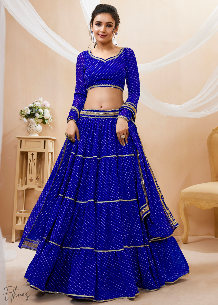 Moroccan Blue Georgette Lehenga Choli