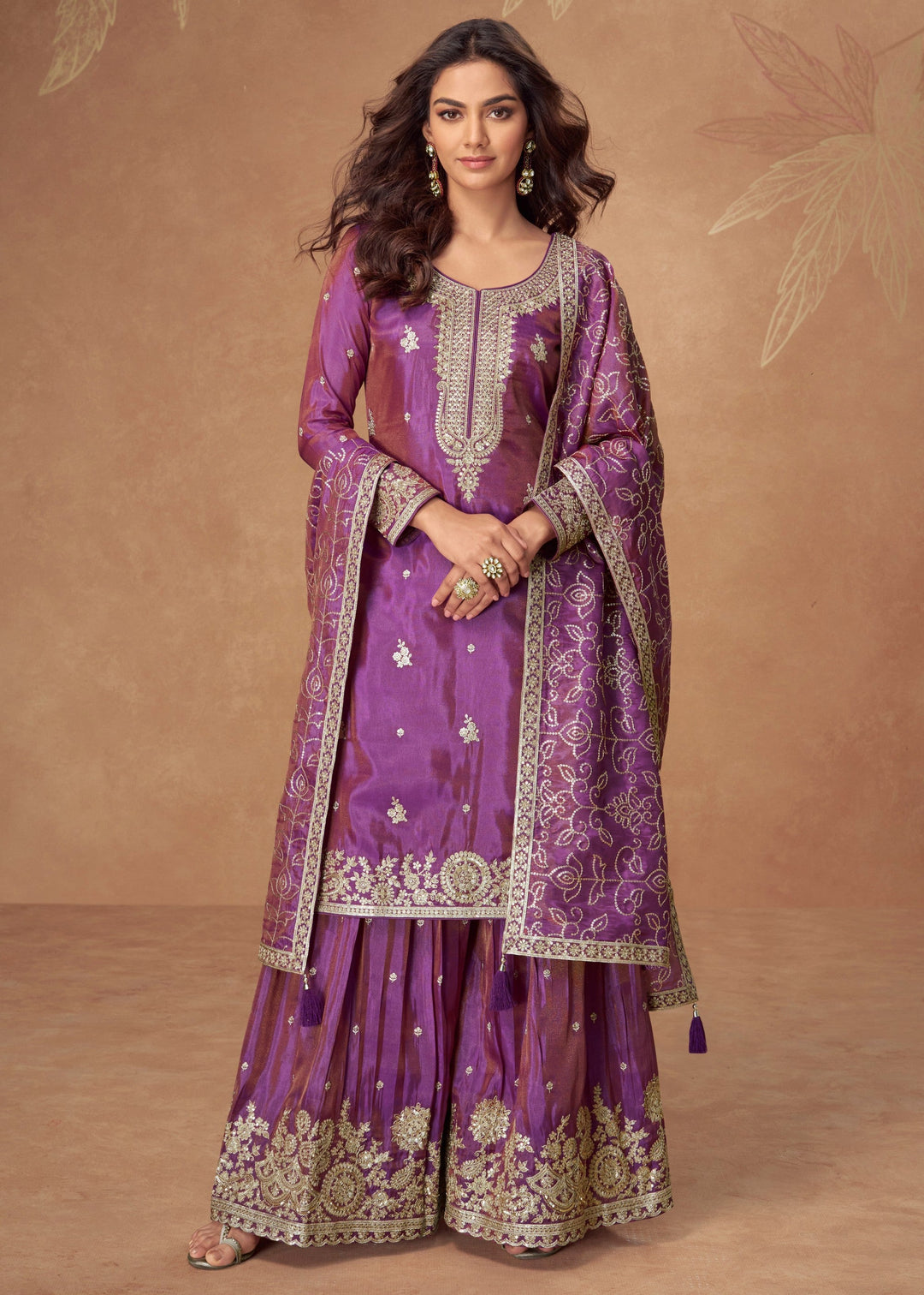 Deep Royal Purple Silk Salwar Suit