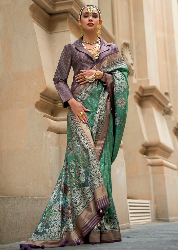 Jade Green Poly Viscose Silk Saree