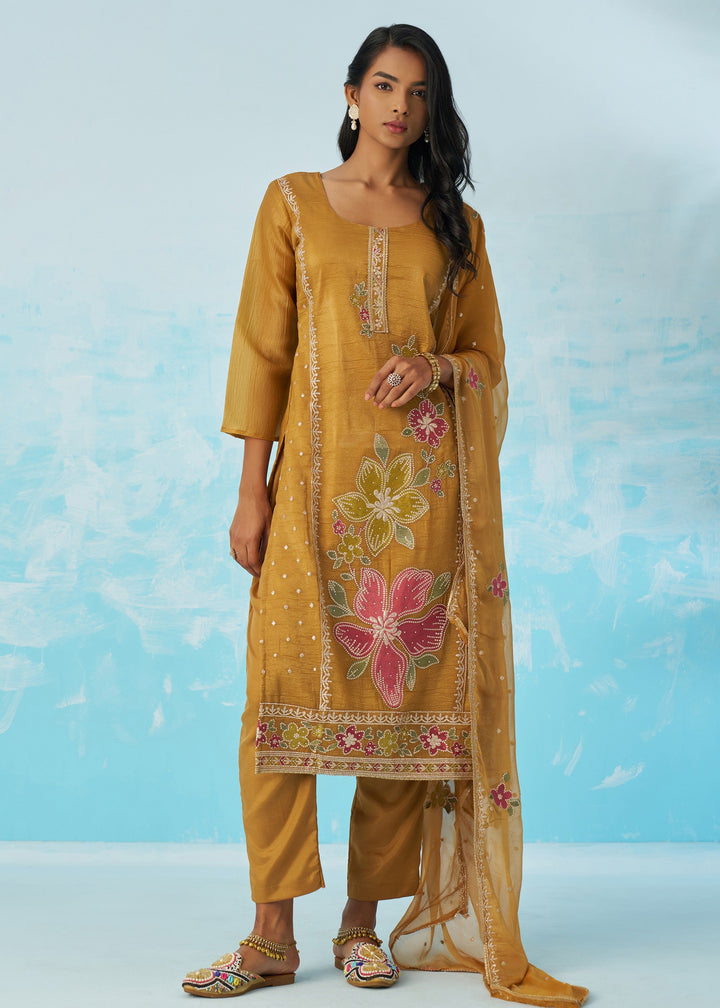 Mustard Yellow Salwar Suit With Dupatta