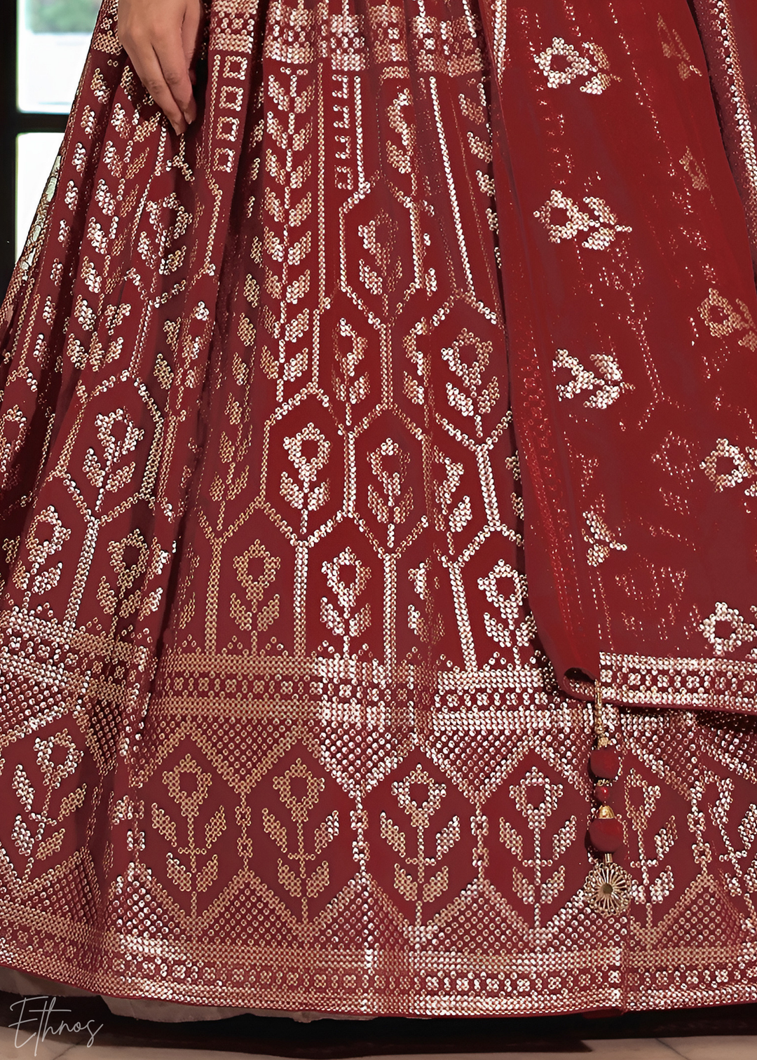 Ruby Red Georgette Lehenga Choli