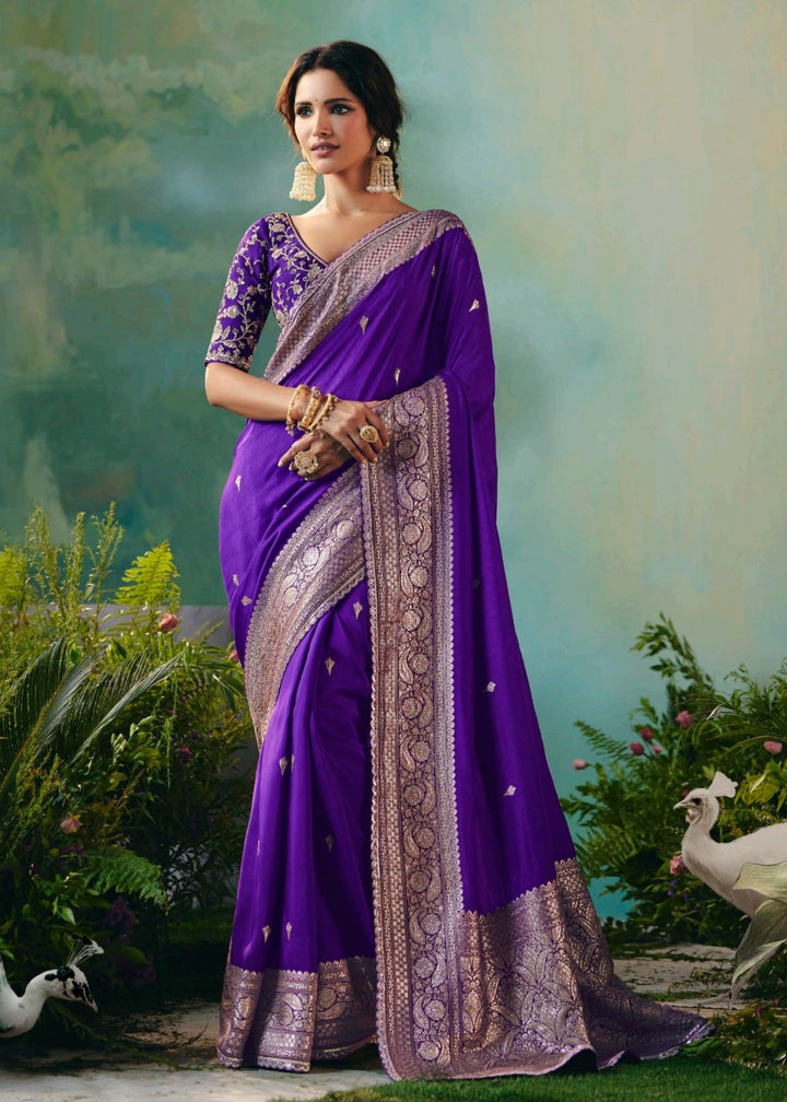 Royal Purple Viscose Dola Silk Saree