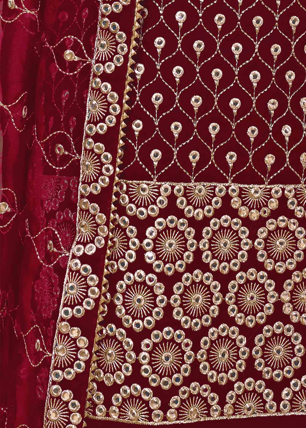 Cerise Pink Georgette Metti with Zari work Sharara Suit