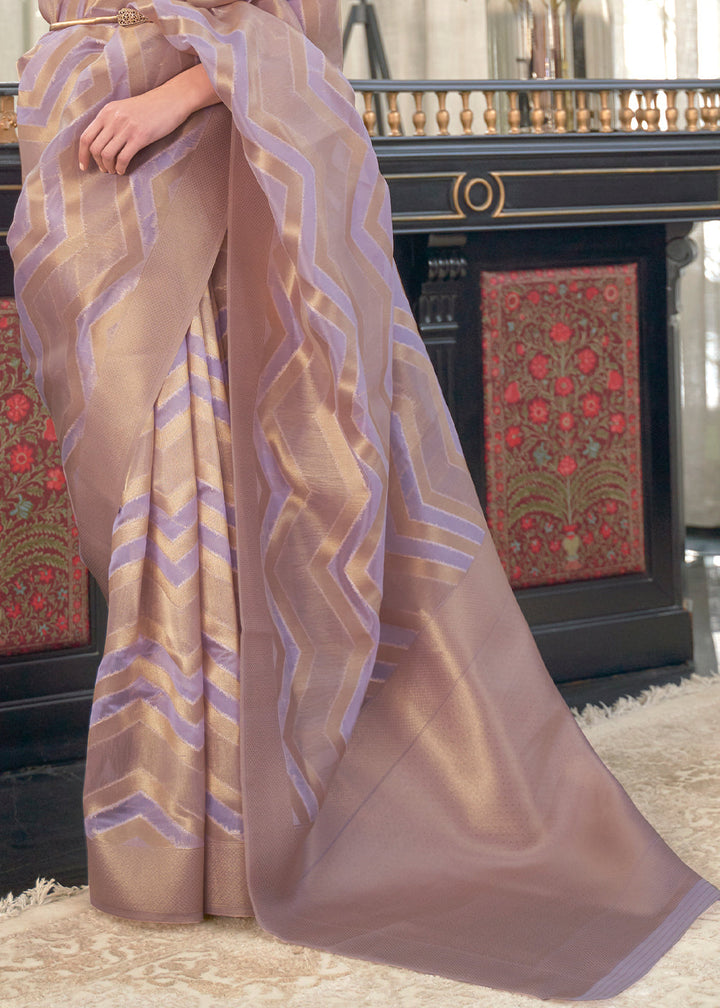 Moderate Purple Organza Silk Saree