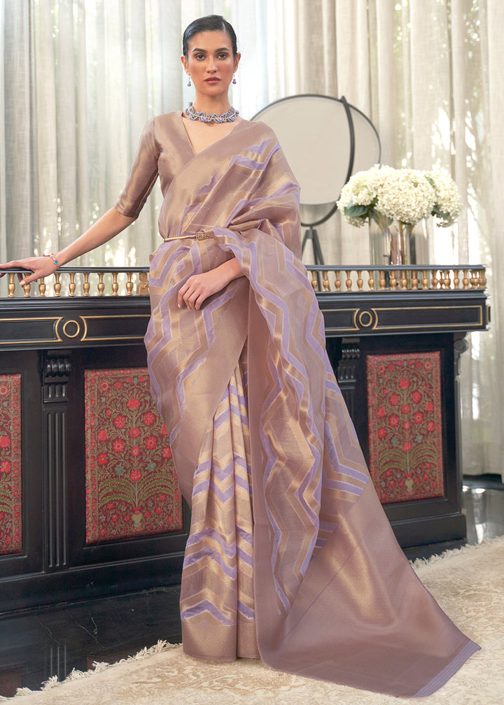 Moderate Purple Organza Silk Saree
