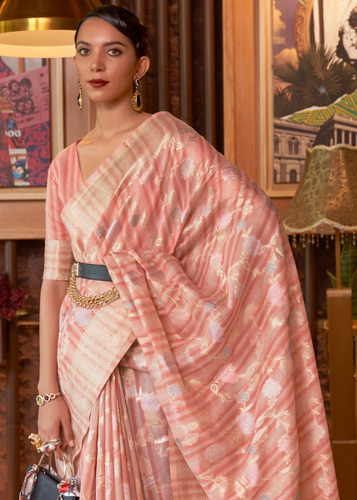 Shades Of Pink Linen Silk Saree