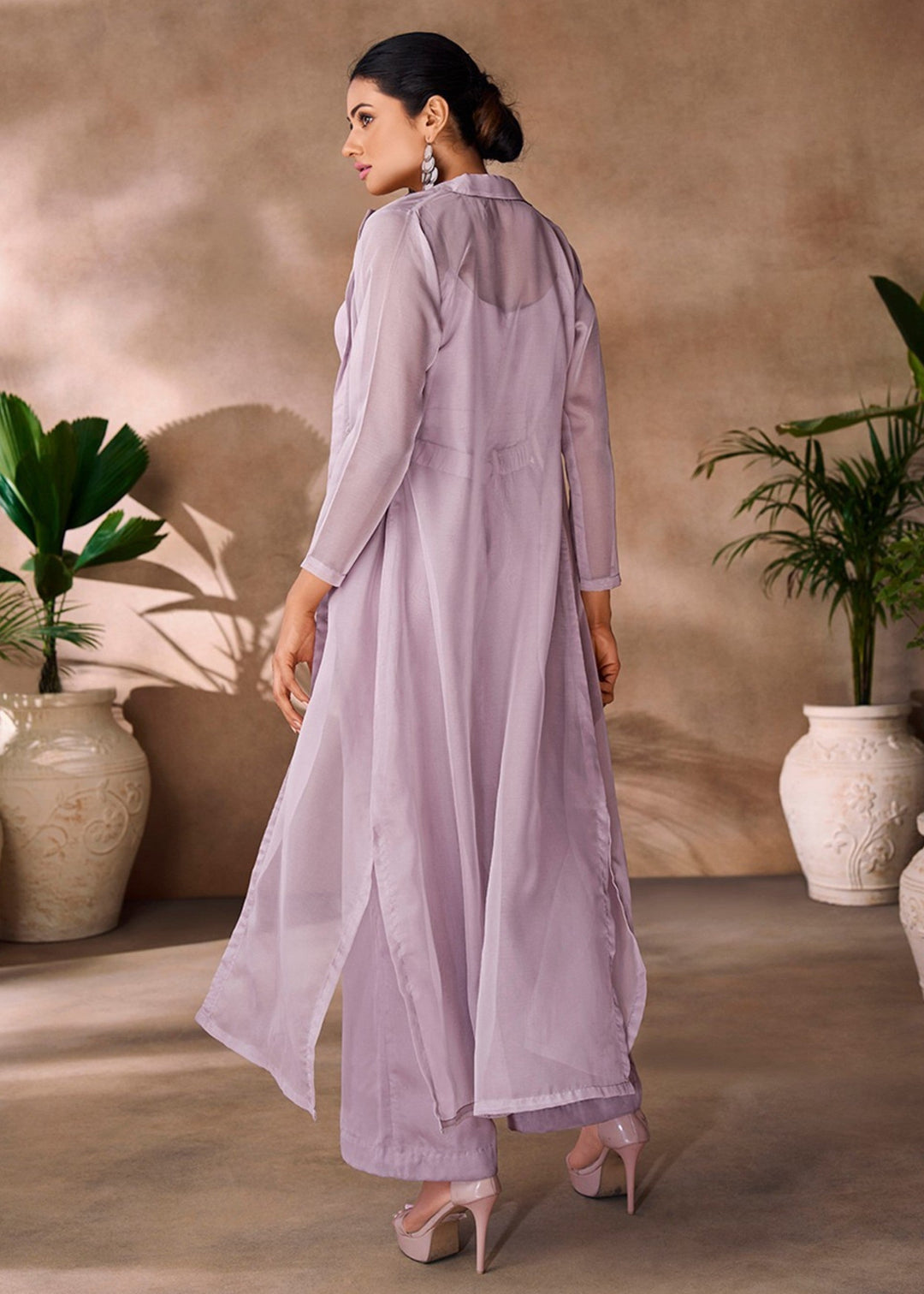 Lavender Organza Handwork Co-ord Set