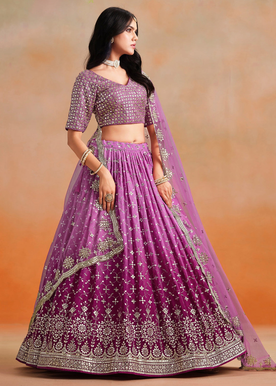 Rani Pink Georgette Lehenga Choli