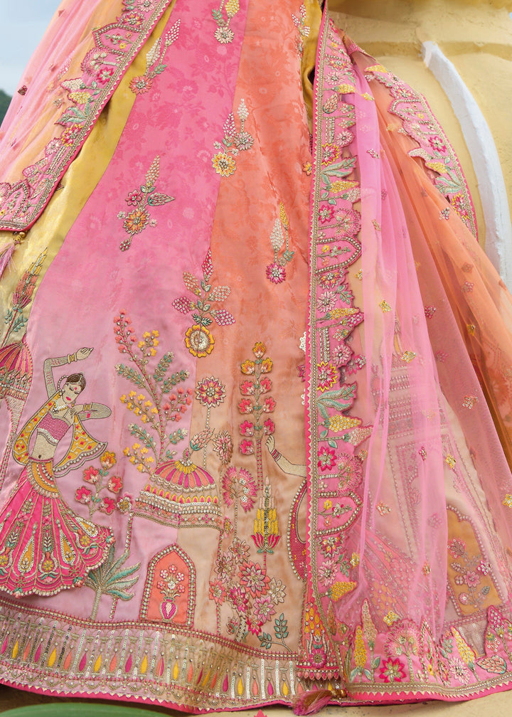 Multicolored Banarasi Silk Lehenga With Heavy Embroidery Work : Top Pick