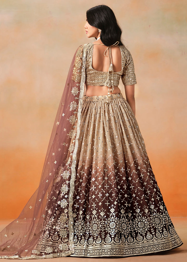 Brown Georgette Lehenga Choli