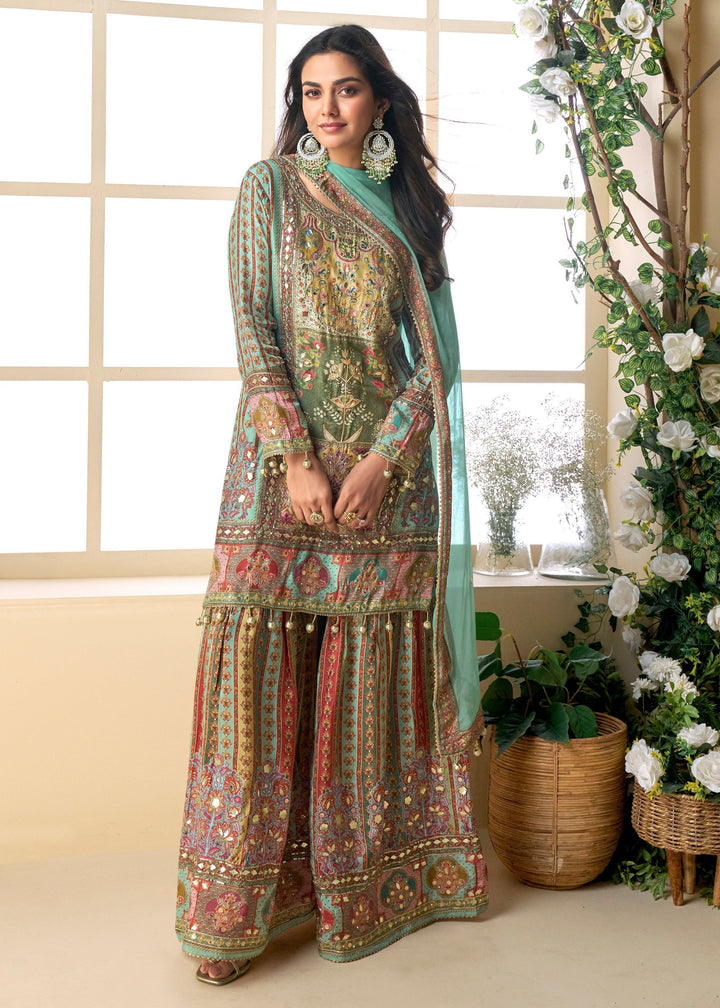 Pistachio Green Viscose Crepe Silk Salwar Suit : Top Pick