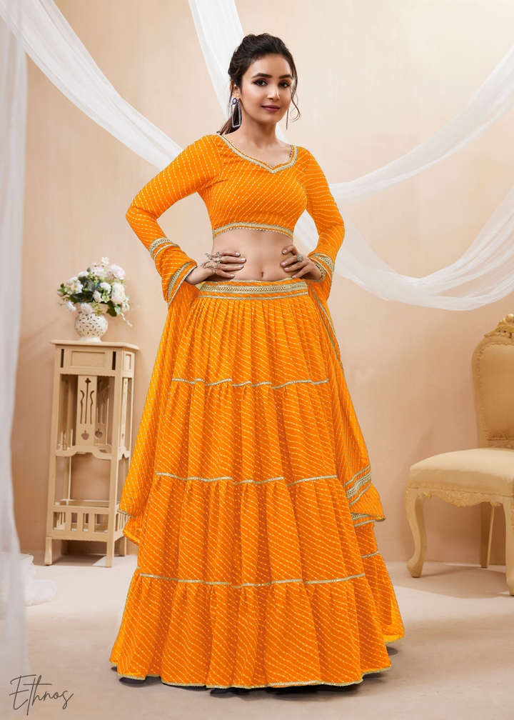 Tangrine Orange Georgette Lehenga Choli