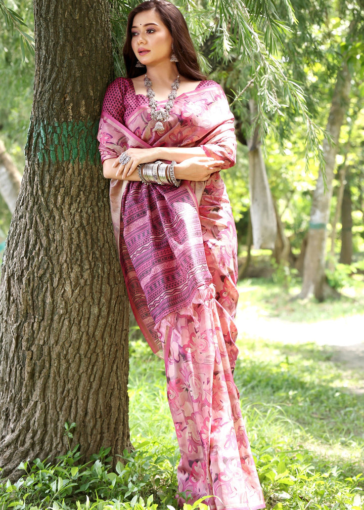 Rani Printed Cotton Silk Saree