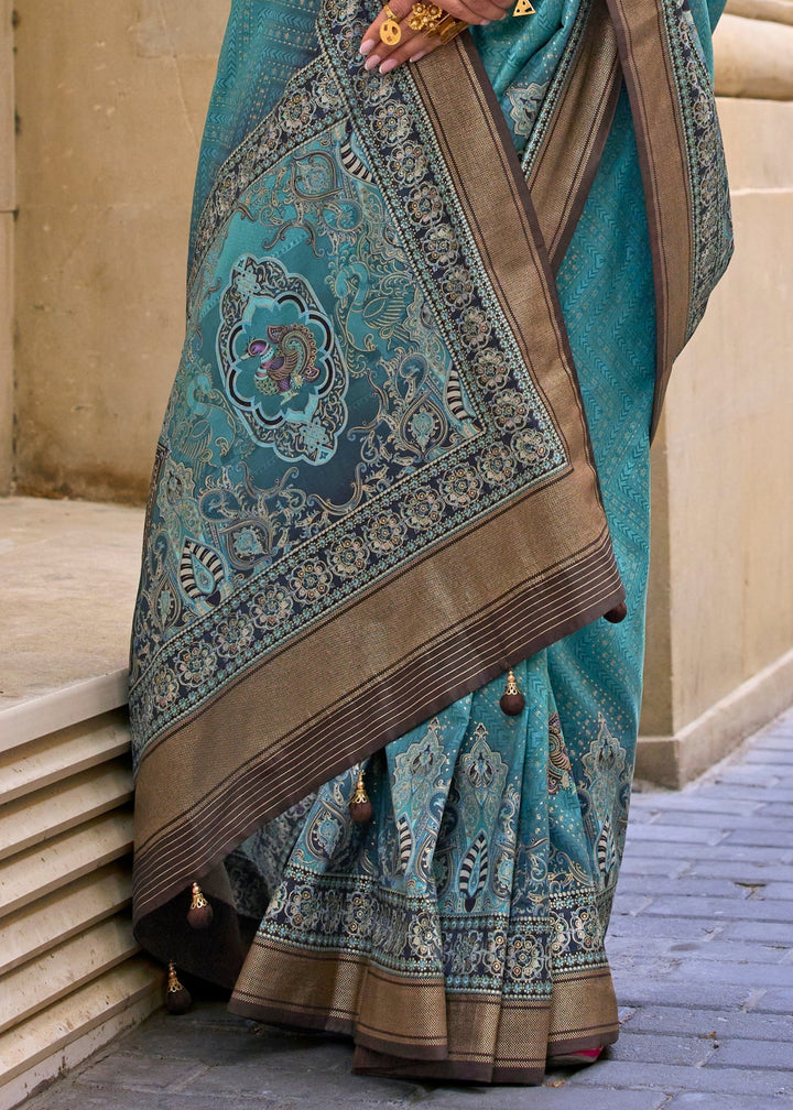 Sapphire Blue Poly Viscose Silk Saree