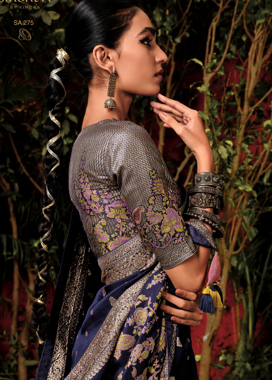 Denim Blue Zari Woven Dola Silk Saree with Designer Pallu