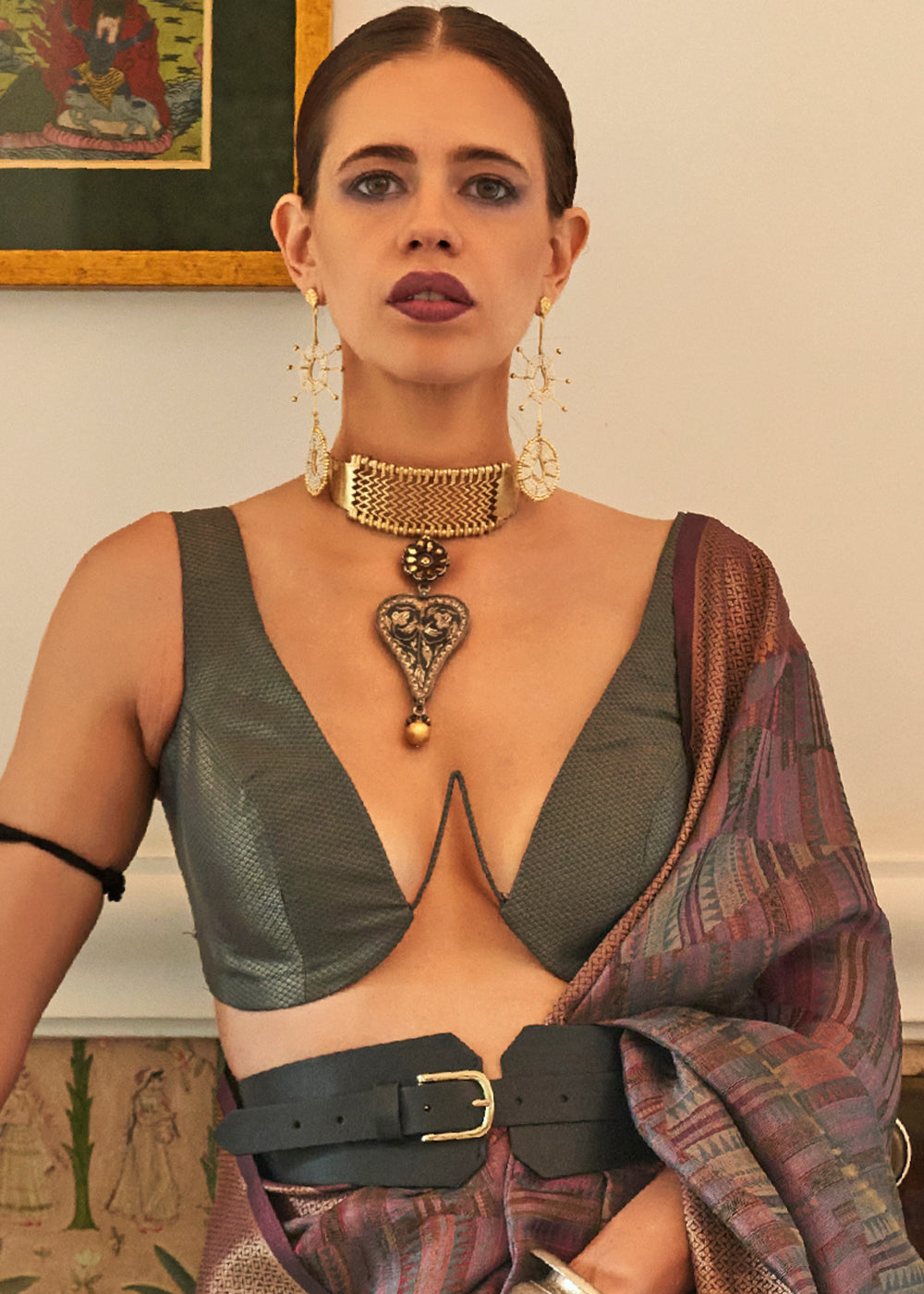 Multi Coloured Two Tone Handloom Weaving Organza Silk Saree