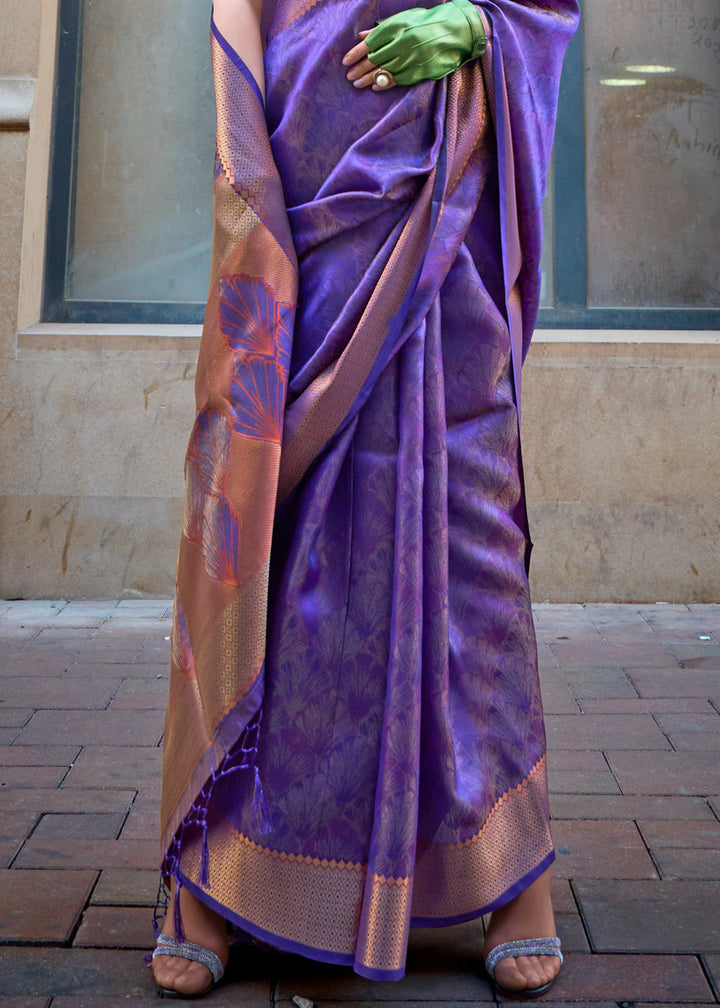 Spanish Purple Two Tone Organza Silk Saree