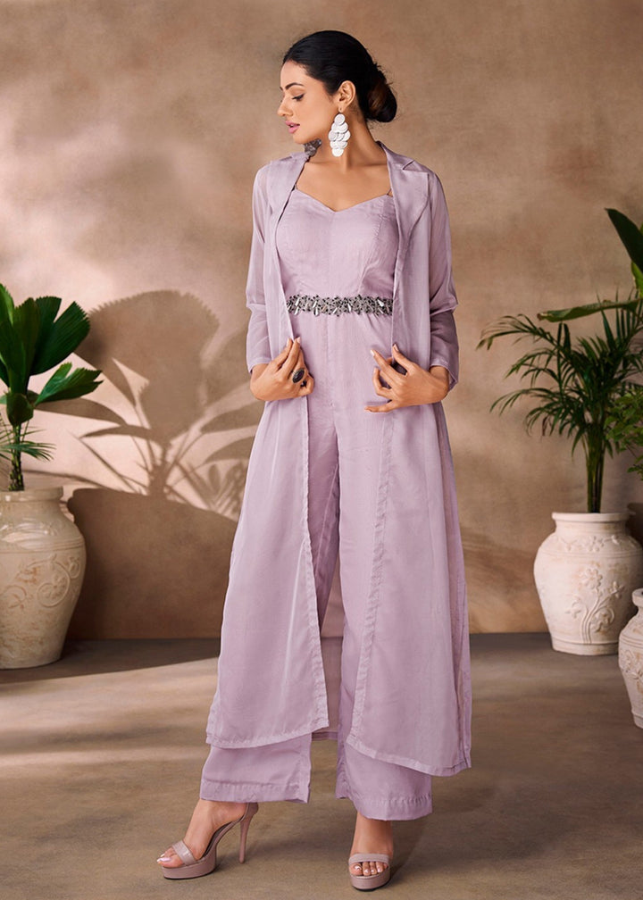 Lavender Organza Handwork Co-ord Set