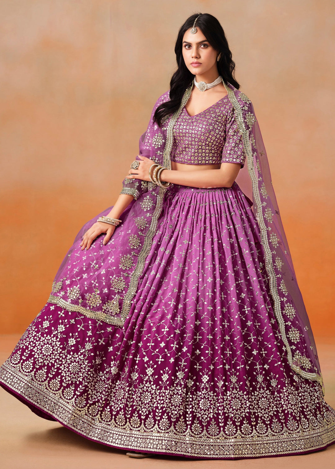 Rani Pink Georgette Lehenga Choli