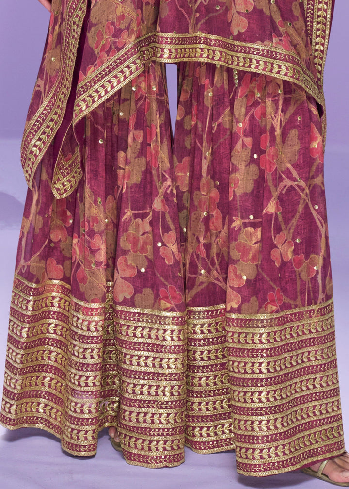 Mulberry Pink Georgette Kaftan Set