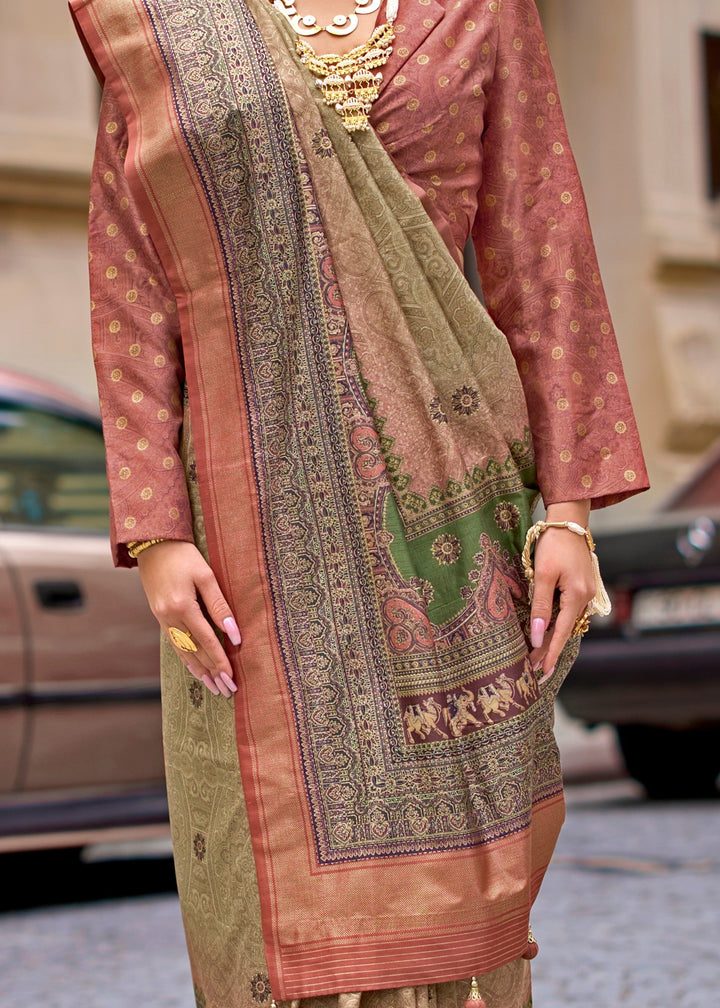 Moss Green Poly Viscose Silk Saree