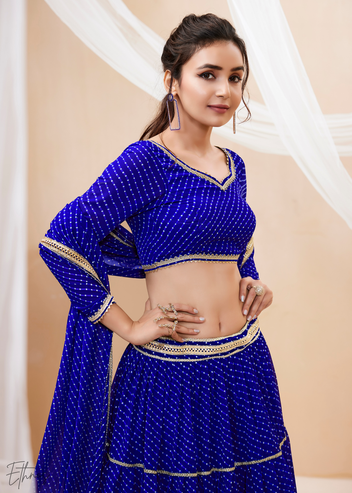 Moroccan Blue Georgette Lehenga Choli