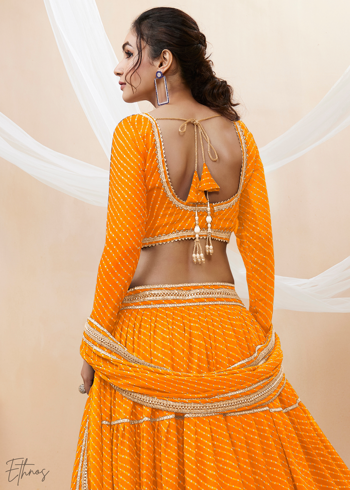 Tangrine Orange Georgette Lehenga Choli