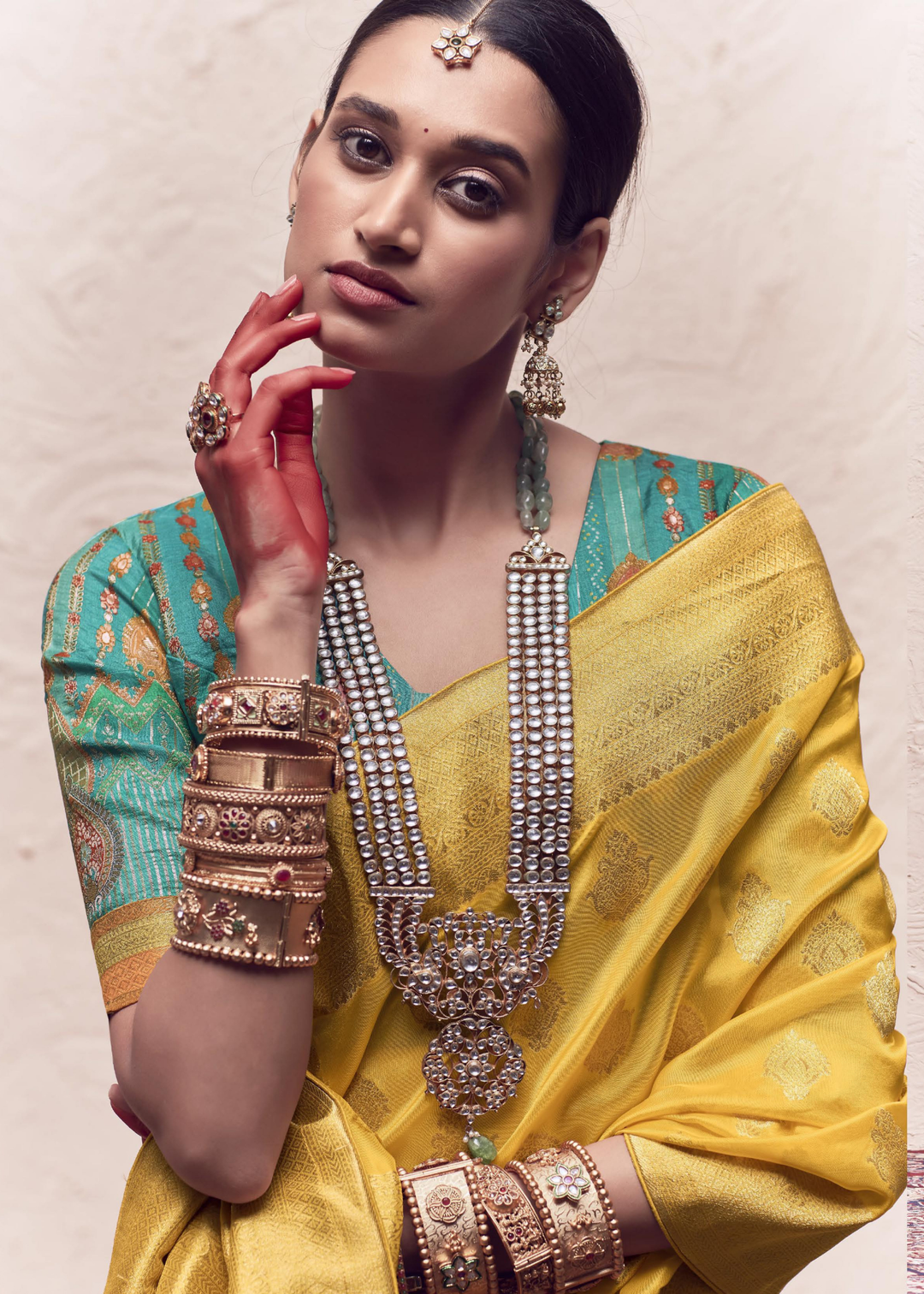Aureolin Yellow Zari Woven Dola Silk Saree With Zari Woven Blouse