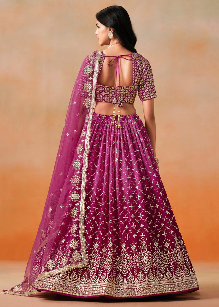 Red Pink Georgette Lehenga Choli