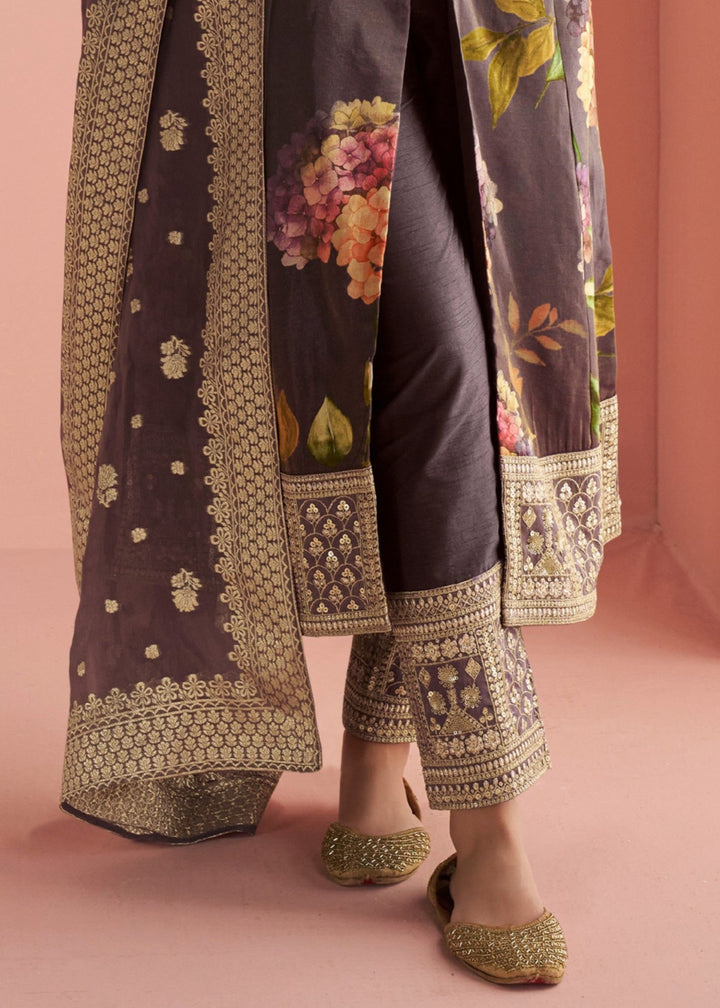 Light olive green Salwar Suit with Large Floral Print