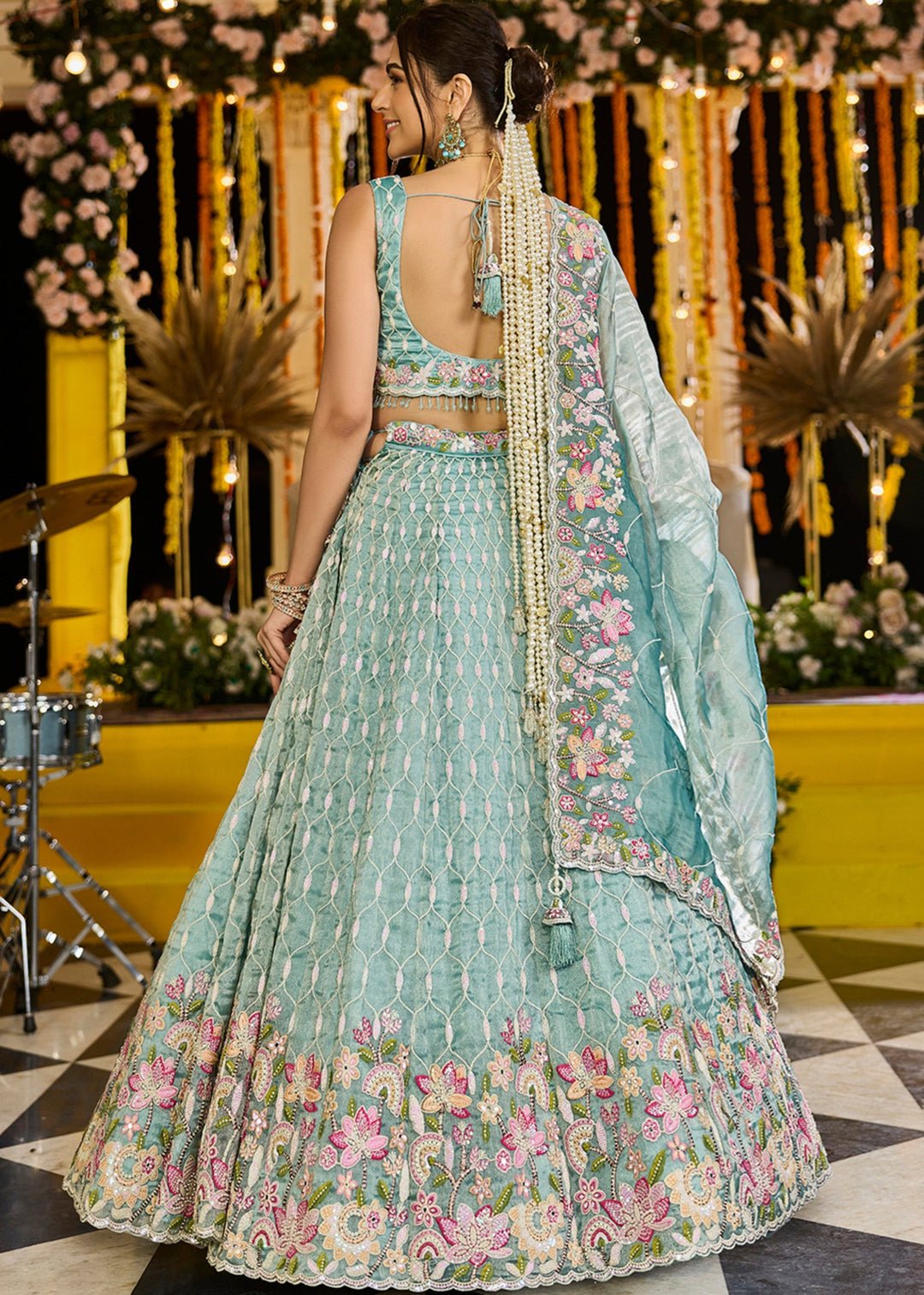 Rama Satin Silk Lehenga Choli