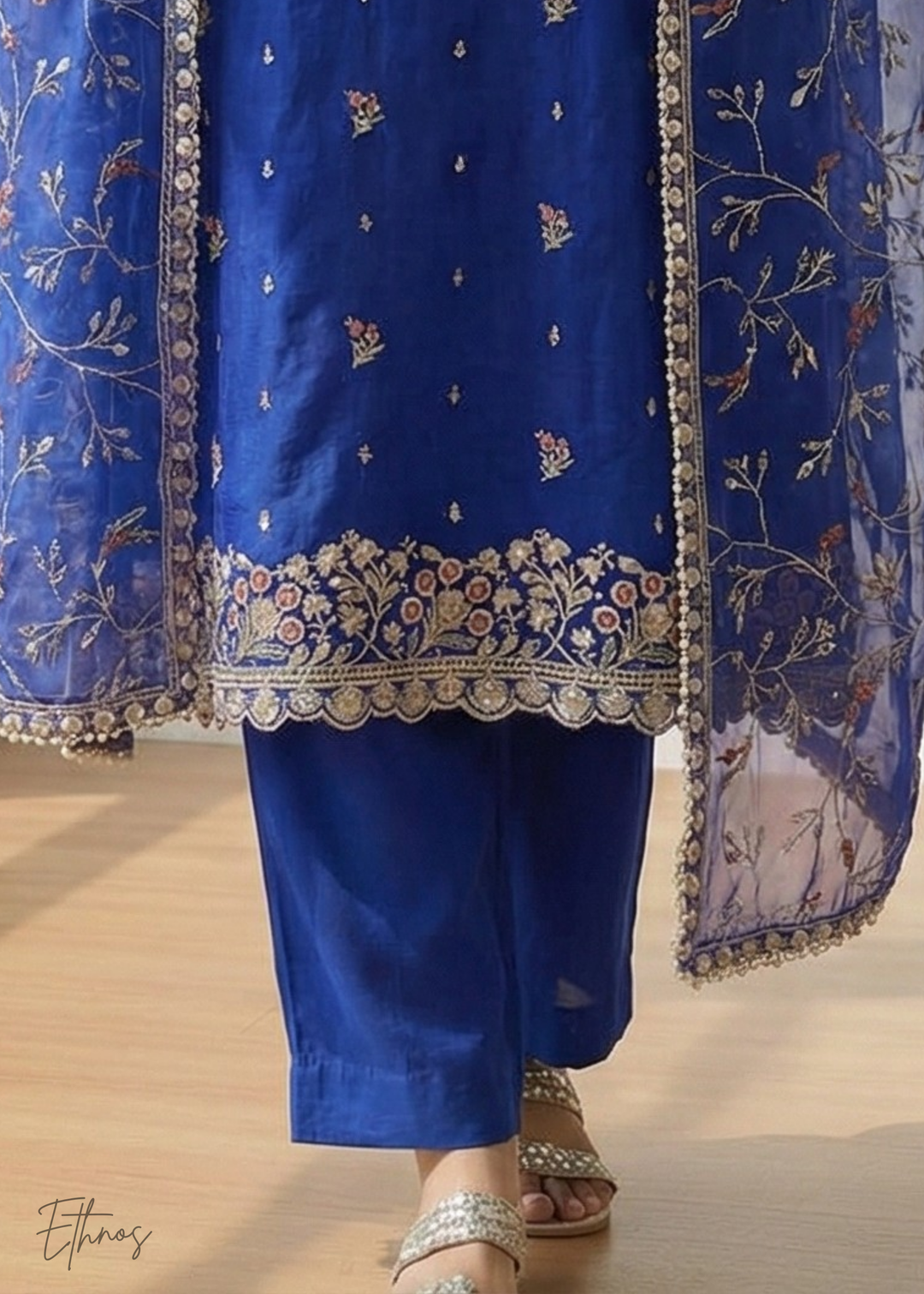 Royal Blue Organza Salwar Suit