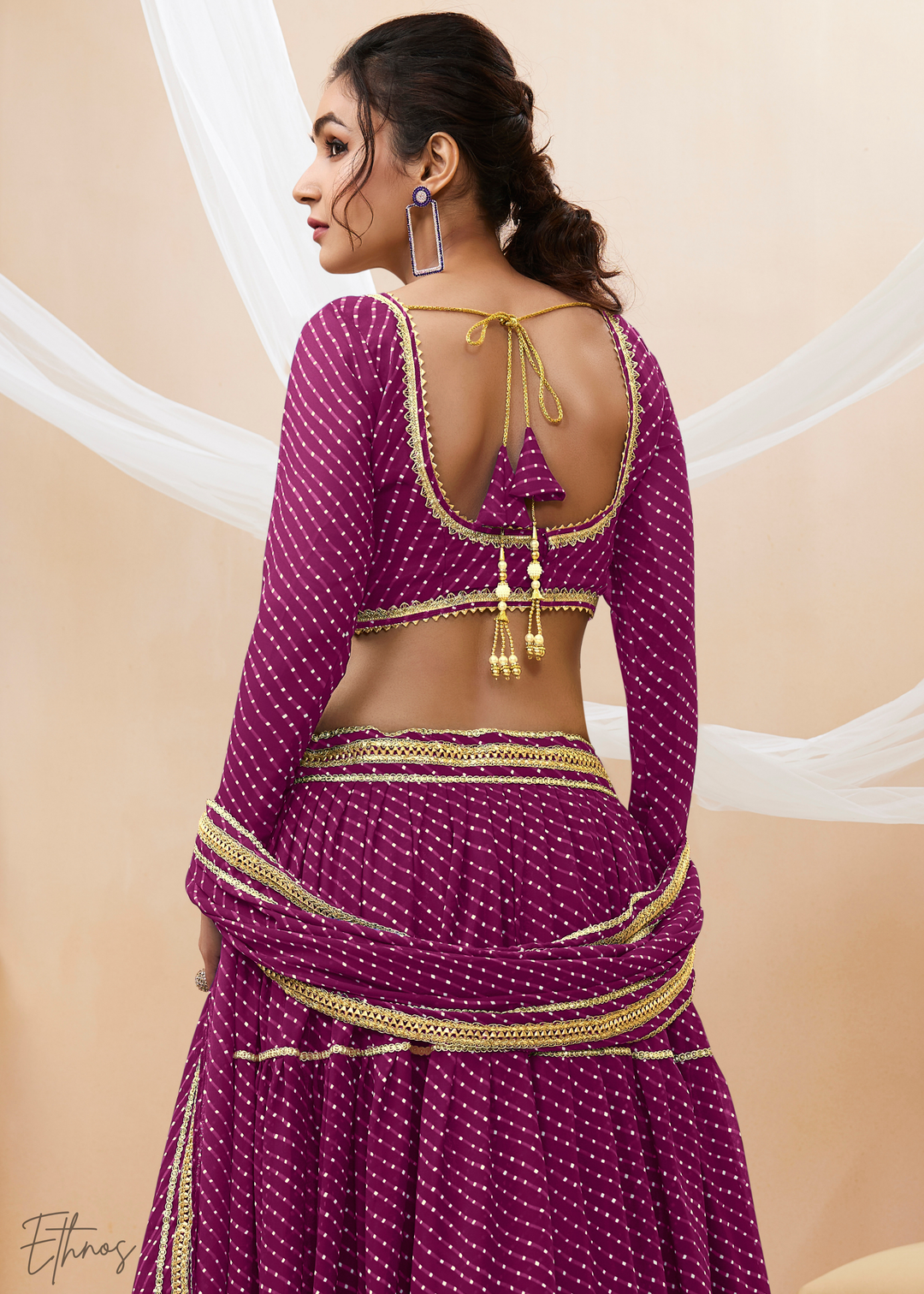 Damson Purple Georgette Lehenga Choli