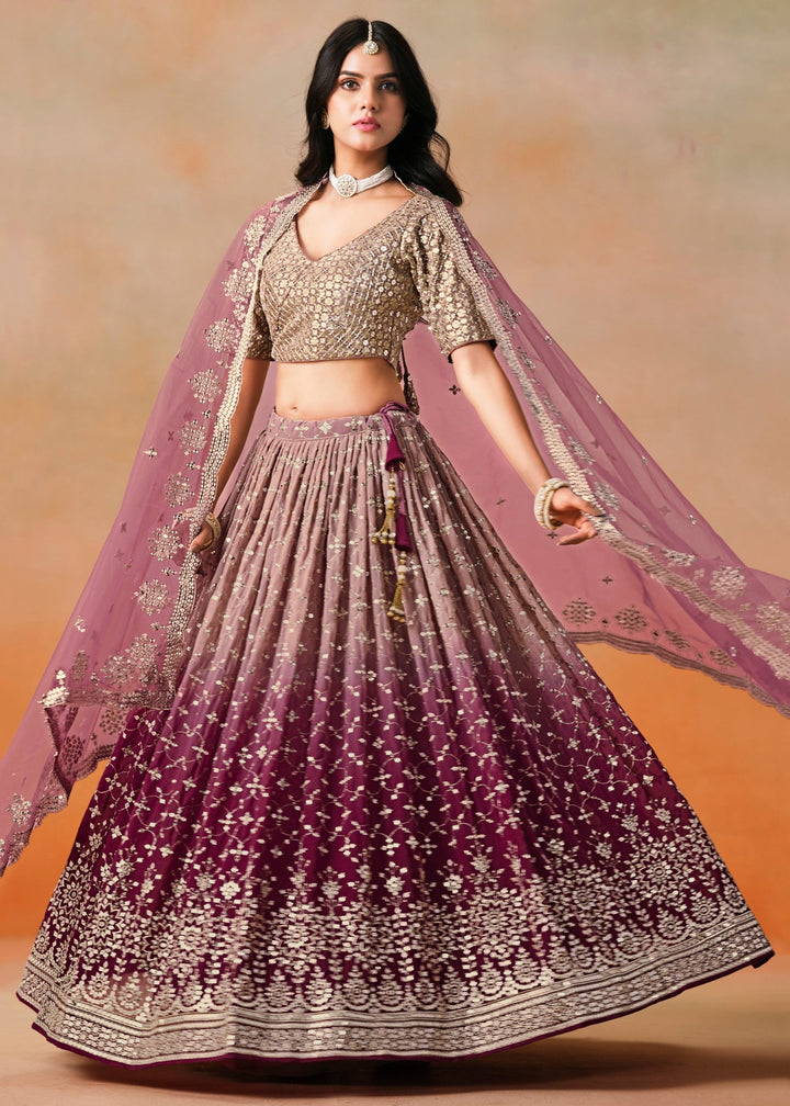 Maroon Georgette Lehenga Choli
