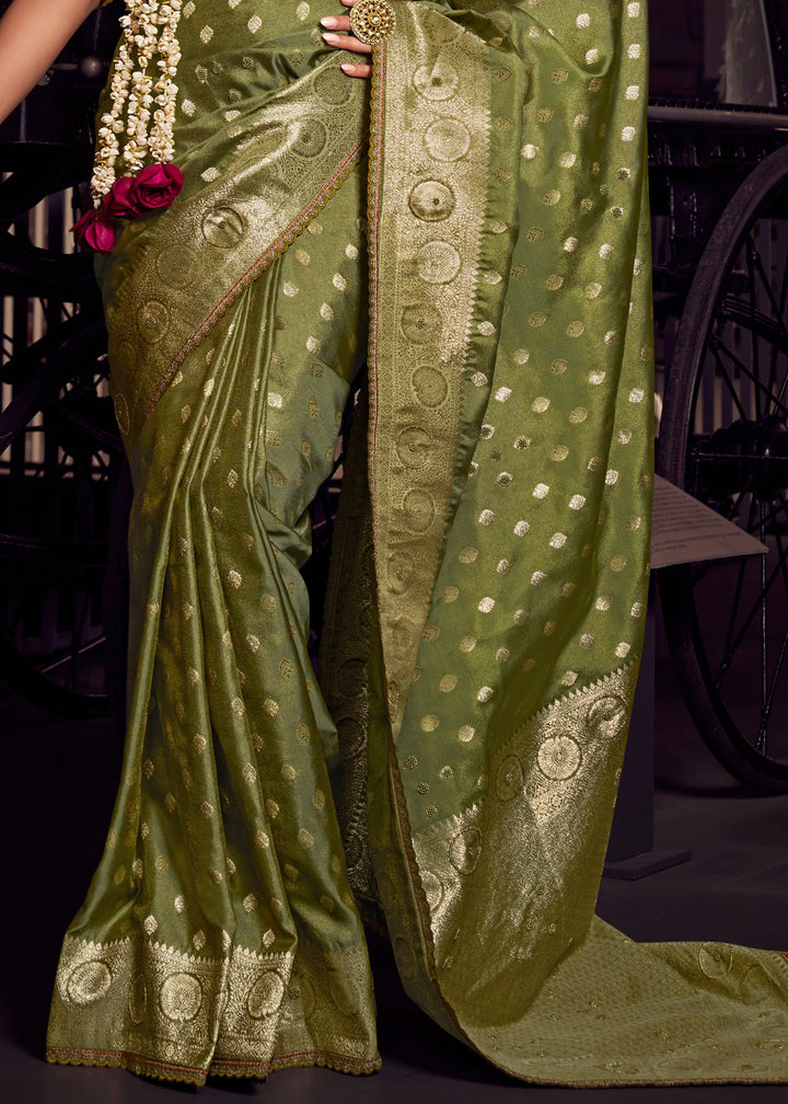 Green Viscose Tissue Silk Saree