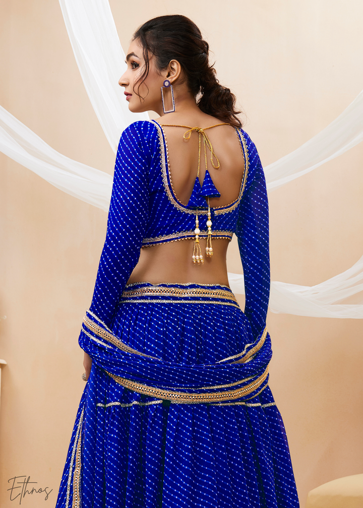 Moroccan Blue Georgette Lehenga Choli
