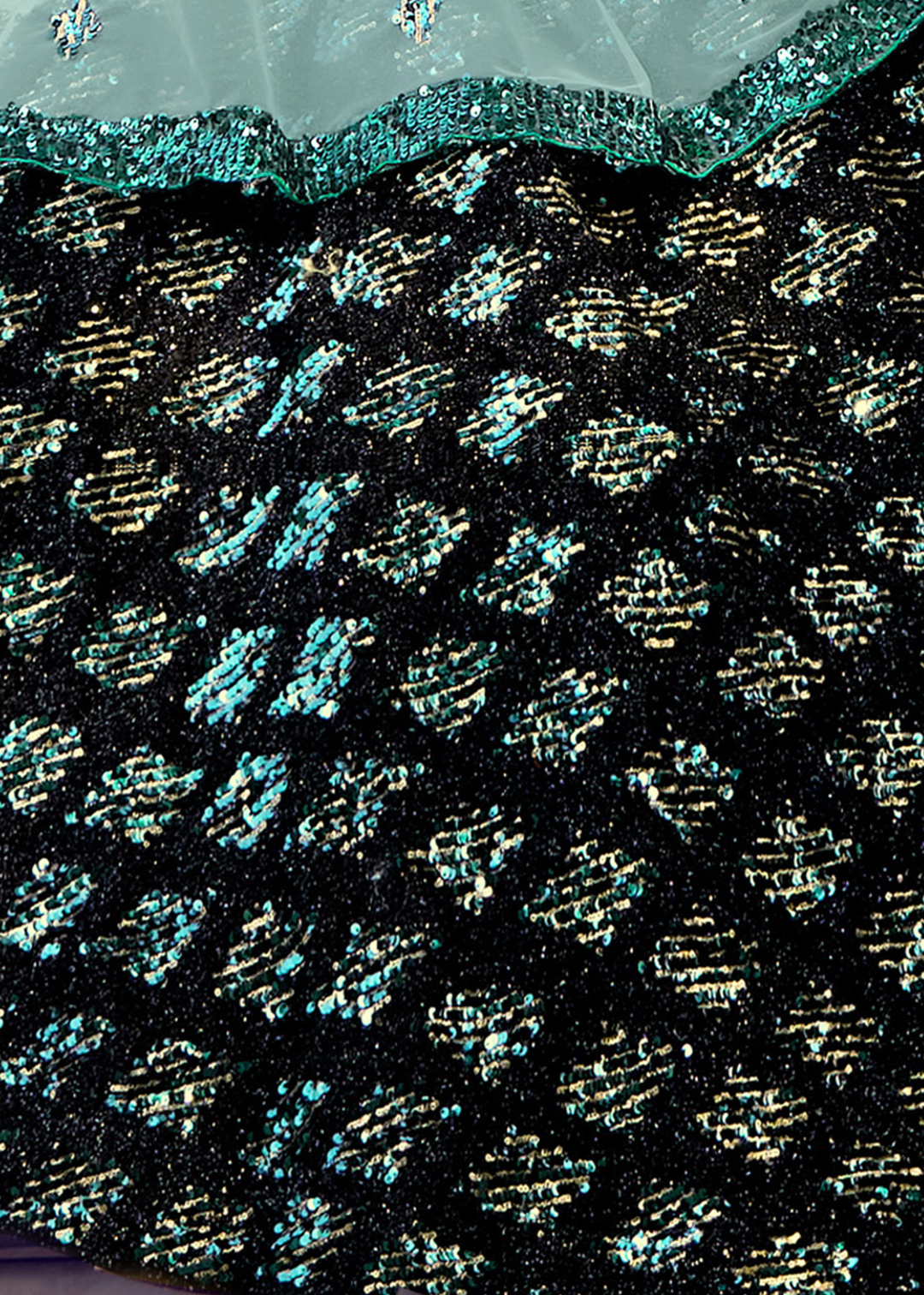 Black & Green Designer Lehenga Choli with Sequins work