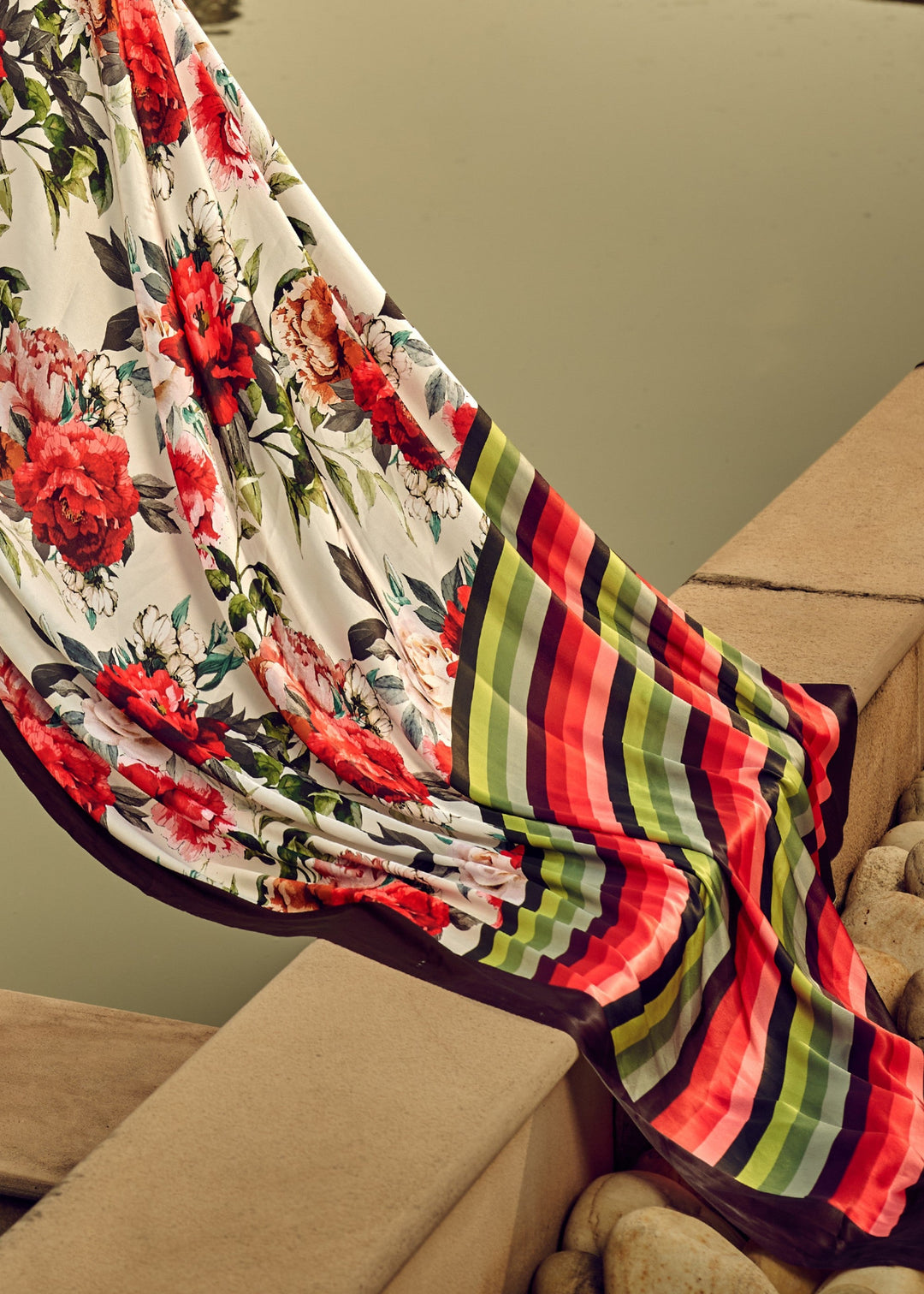 Flower Satin Digital Printed Saree