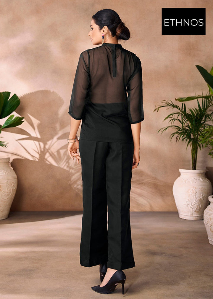 Black Organza Handwork Co-ord Set